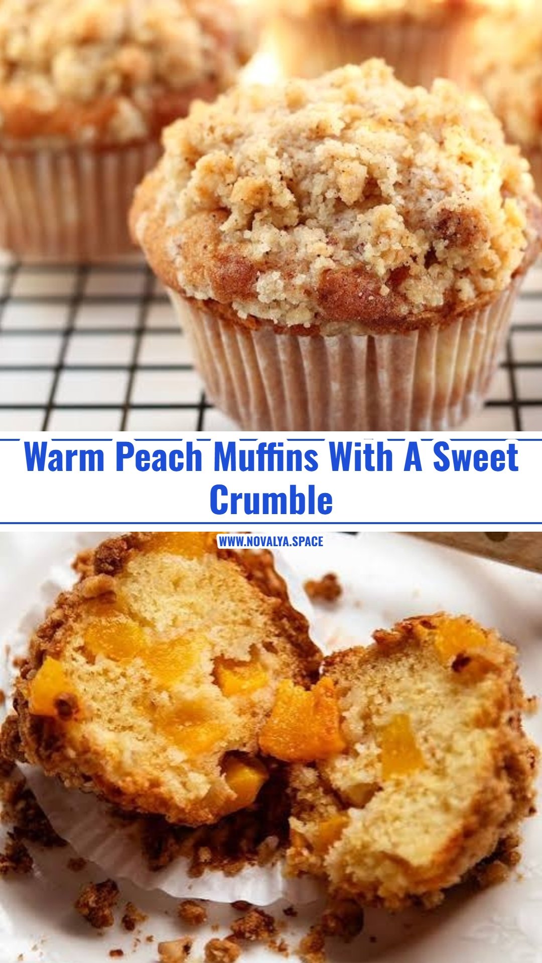 Easy Peach Muffins With Crumble Topping