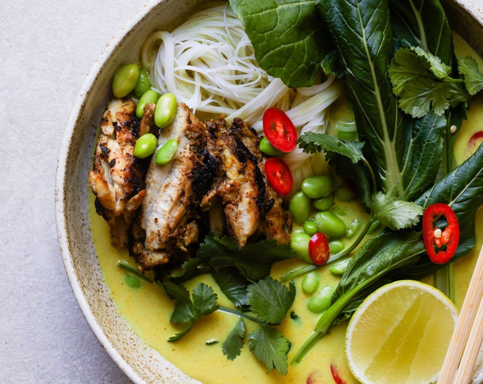 Lemongrass Ginger Curry Chicken Bowl top view