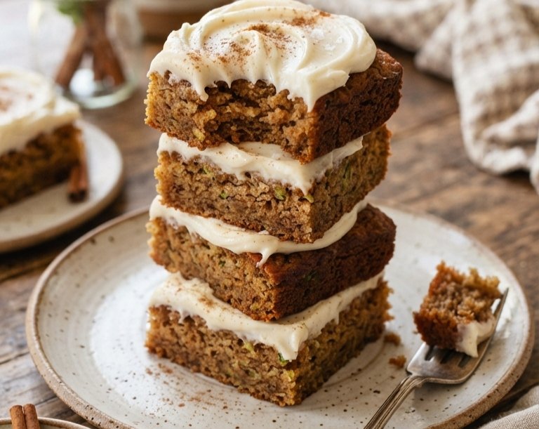 The Best Zucchini Bars You Will Ever Make top view