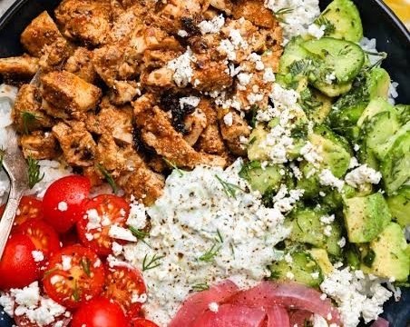 20 Minute Greek Chicken Tzatziki Bowls Meal Prep suggested serving