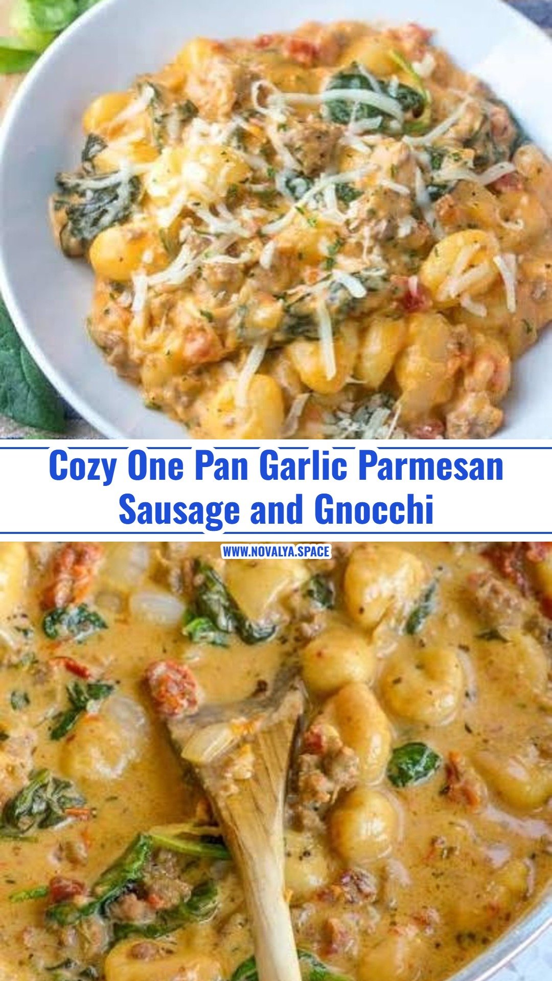 Easy Creamy Garlic Parmesan Sausage and Gnocchi