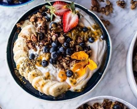 Easy homemade granola recipe for your next yogurt bowl top view