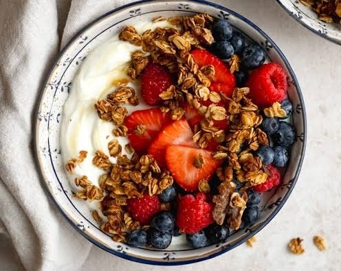 Easy homemade granola recipe for your next yogurt bowl suggested serving