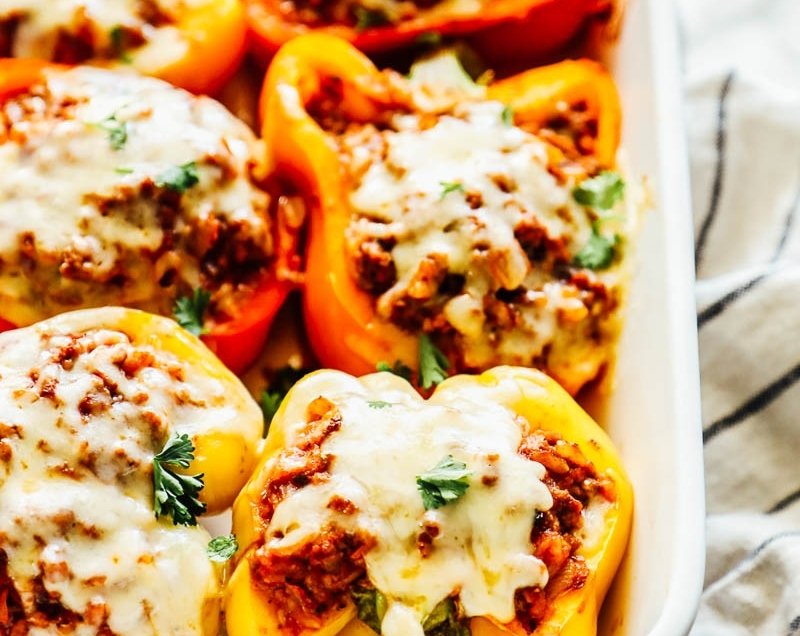 This Stuffed Bell Peppers Meal Prep Is So Good top view