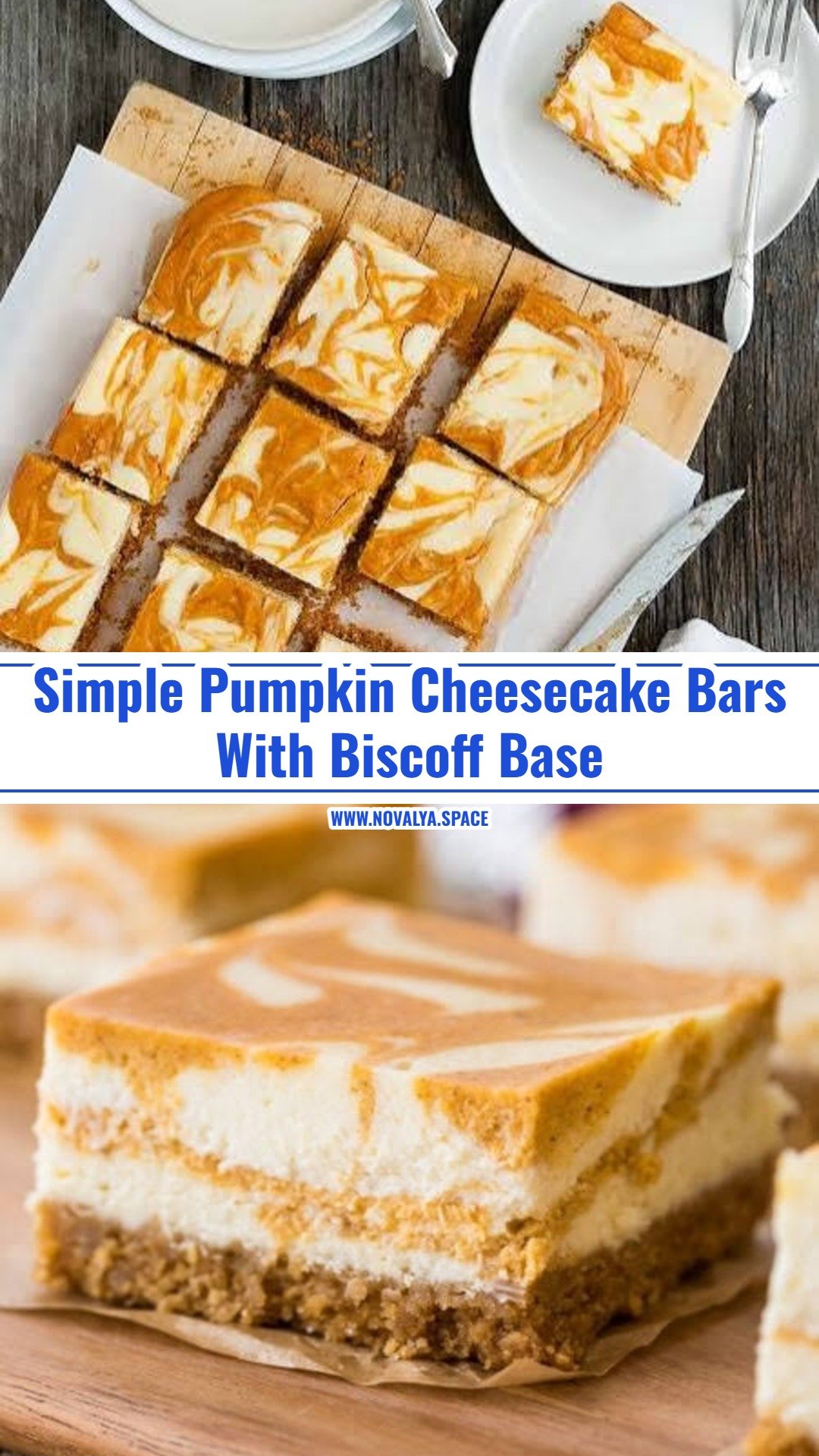 Best Pumpkin Spice Cheesecake Bars with Biscoff Crust