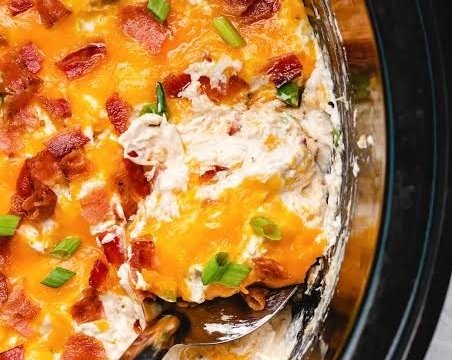 Best Slow Cooker Crack Chicken Dip For Game Day top view