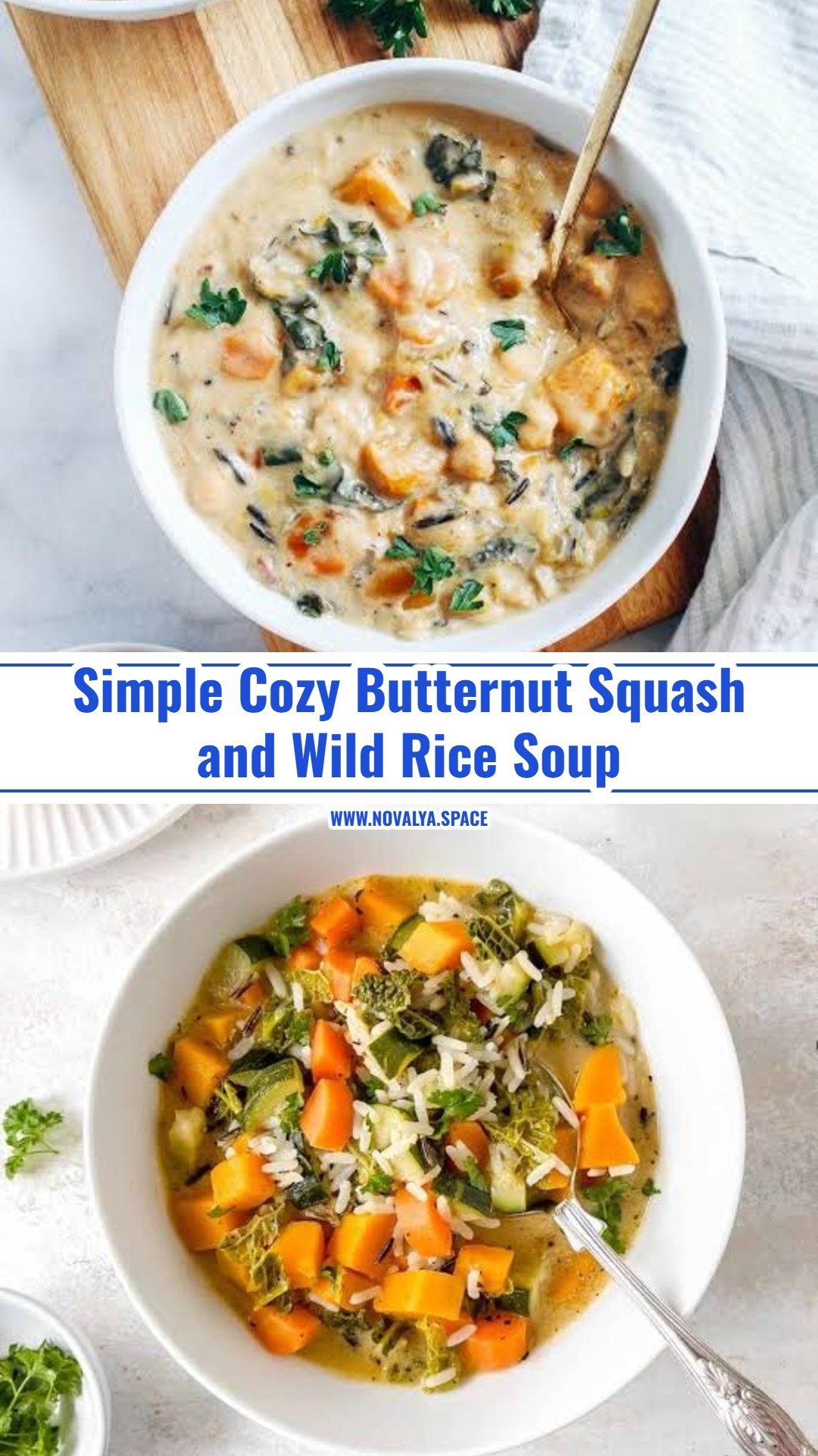Cozy One Pot Butternut Squash and Wild Rice Soup