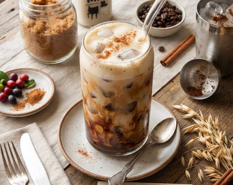 DIY Starbucks Iced Brown Sugar Oatmilk Shaken Espresso top view