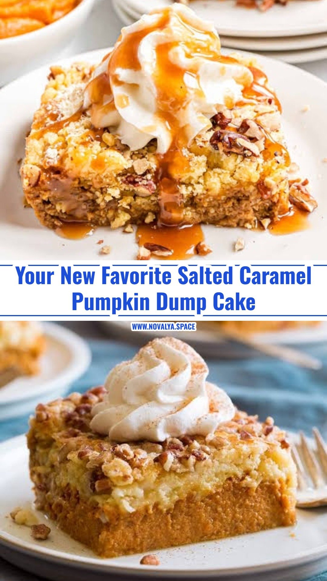 Easy 5 Ingredient Salted Caramel Pumpkin Dump Cake