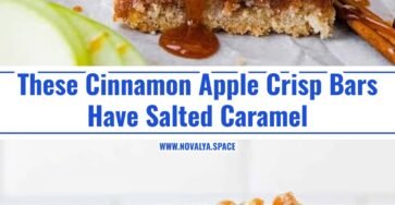 Easy Cinnamon Apple Crisp Bars with Salted Caramel