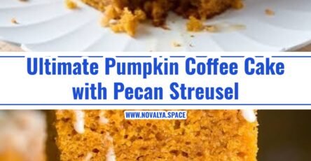 Easy Pumpkin Coffee Cake with Maple Pecan Streusel