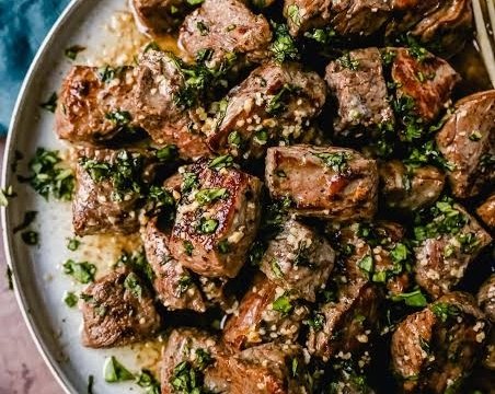 Garlic Butter Steak Bites That Melt In Your Mouth top view
