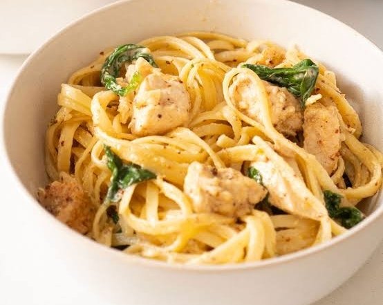 Quick and Easy Cowboy Butter Chicken Pasta Recipe suggested serving