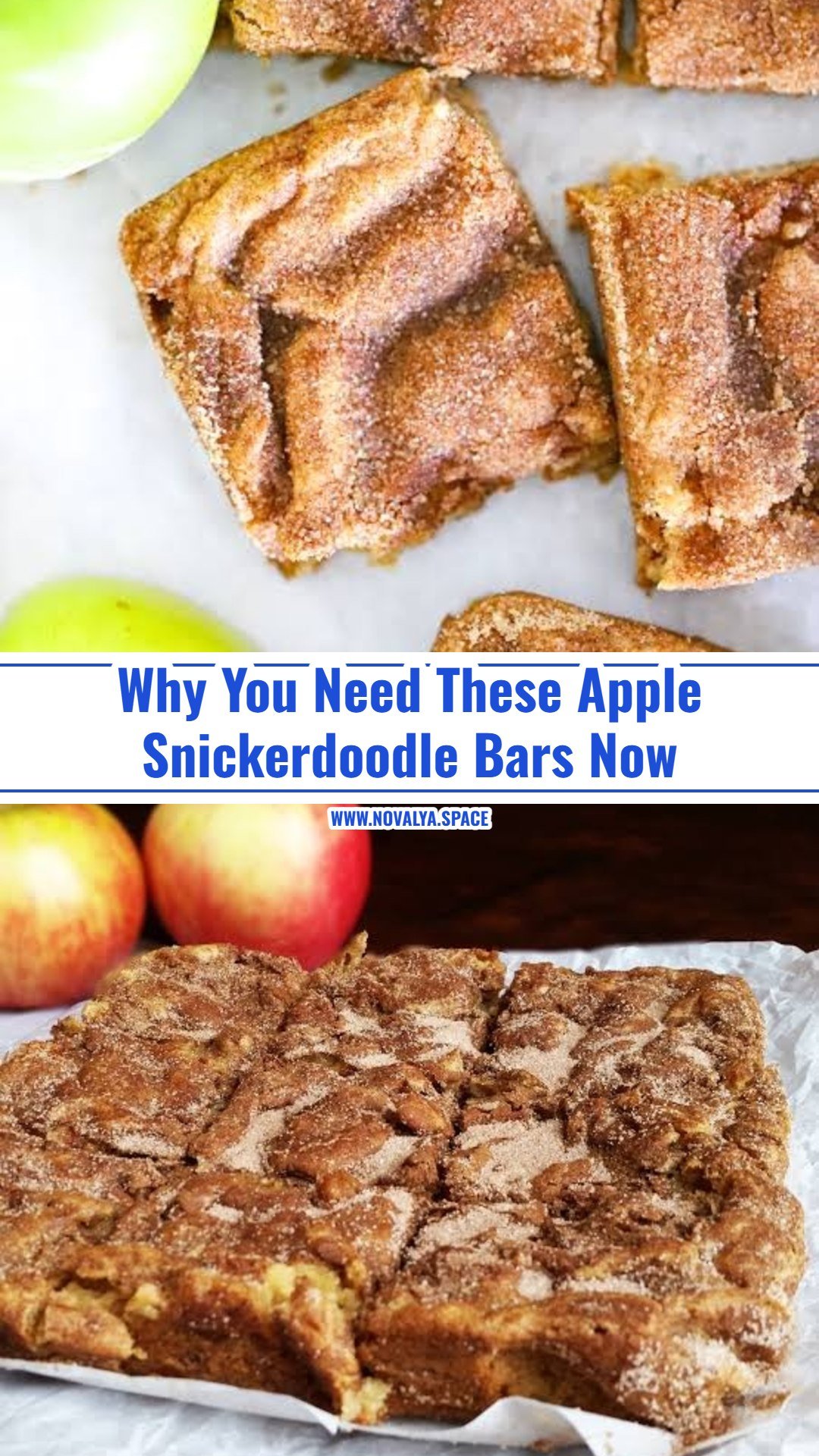 Soft and Chewy Apple Snickerdoodle Bars for Fall