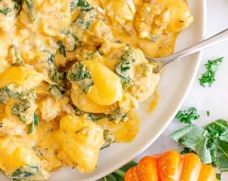 The Best Creamy Pumpkin Sausage Gnocchi Recipe Ever suggested serving