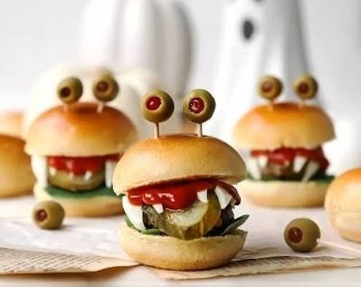 The Best Halloween Meatball Sliders Recipe Ever top view