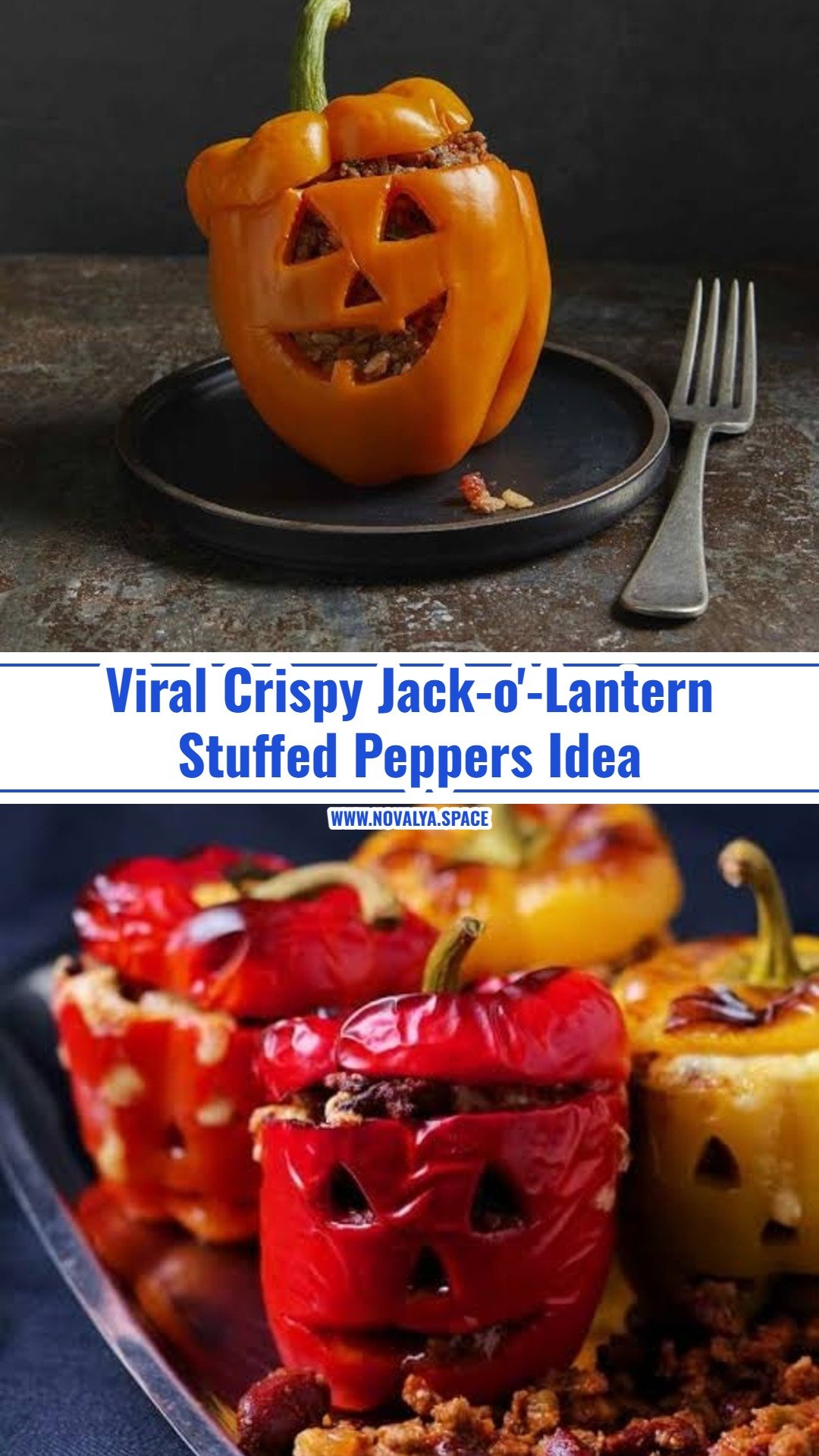 The Best Jack-o'-Lantern Stuffed Peppers Recipe Ever