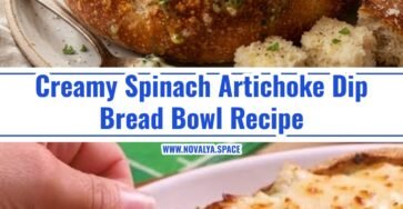 Ultimate Game Day Spinach Artichoke Dip Bread Bowl
