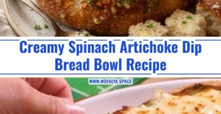 Ultimate Game Day Spinach Artichoke Dip Bread Bowl