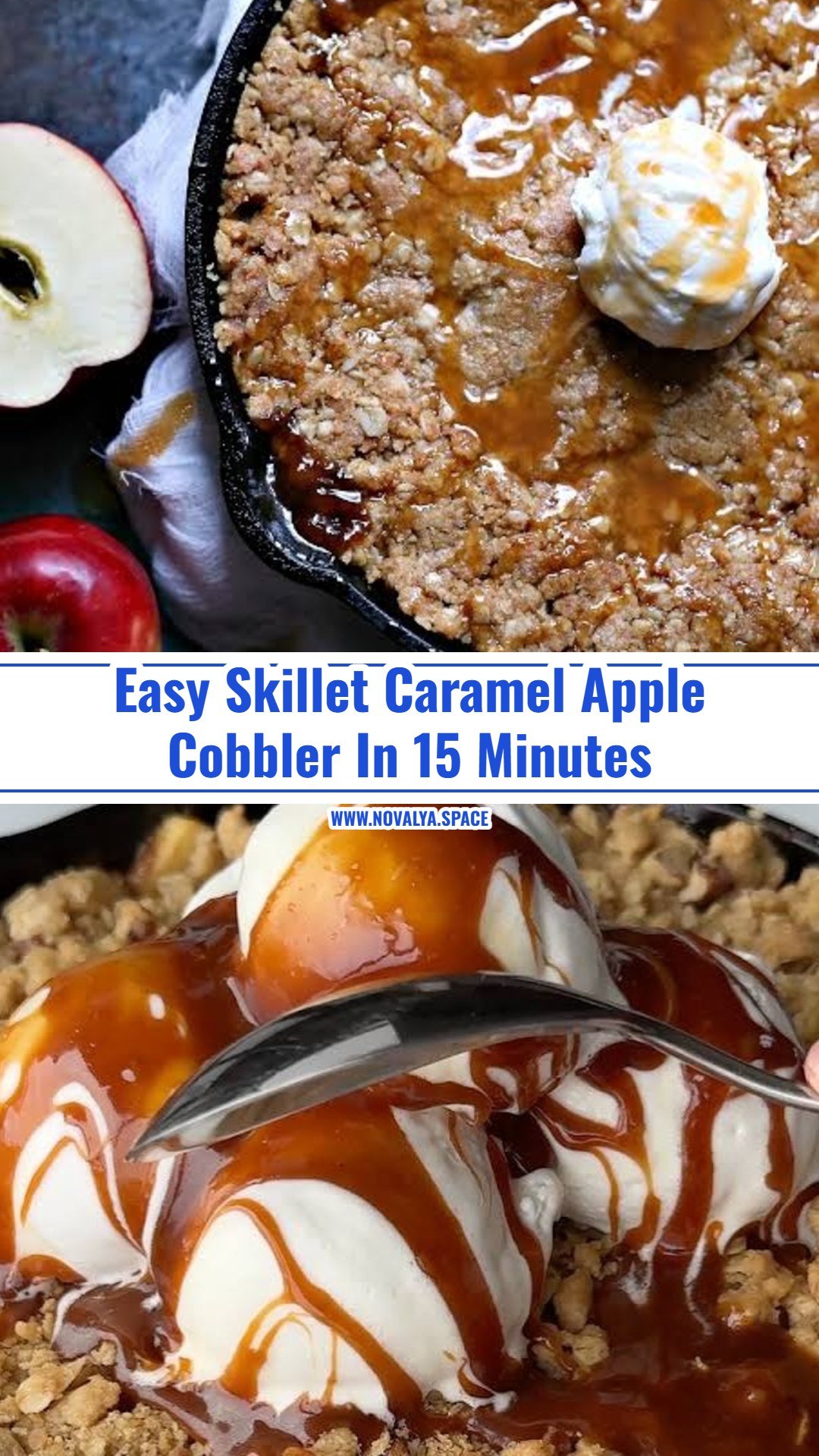 Viral 15 Minute Skillet Caramel Apple Cobbler Hack
