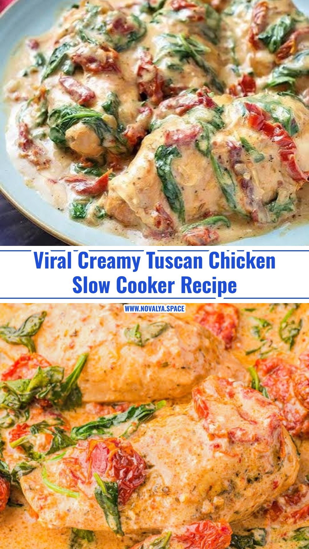 Viral Creamy Tuscan Garlic Crockpot Chicken